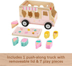 Fisher-Price Wood Ice Cream Truck Shape Sorter Set | 9 Wooden Pieces for Developmental Play, Toddler Toy for Kids Ages 18+ Months