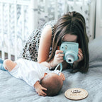 7 Pack Baby Monthly Milestone Signs, Double Sided Baby Milestone Signs Wooden Baby Announcement Sign for 1-12 Months Baby Milestone Pictures
