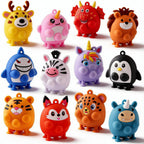 12 PCS Animal Pop Suction Fidgets Toys, Travel Toys for Airplane Car Activities Essential, Party Favors for Kids, Goodie Bags Stuffers for Kids, Bath Toys, Birthday Gifts for Boy Girls