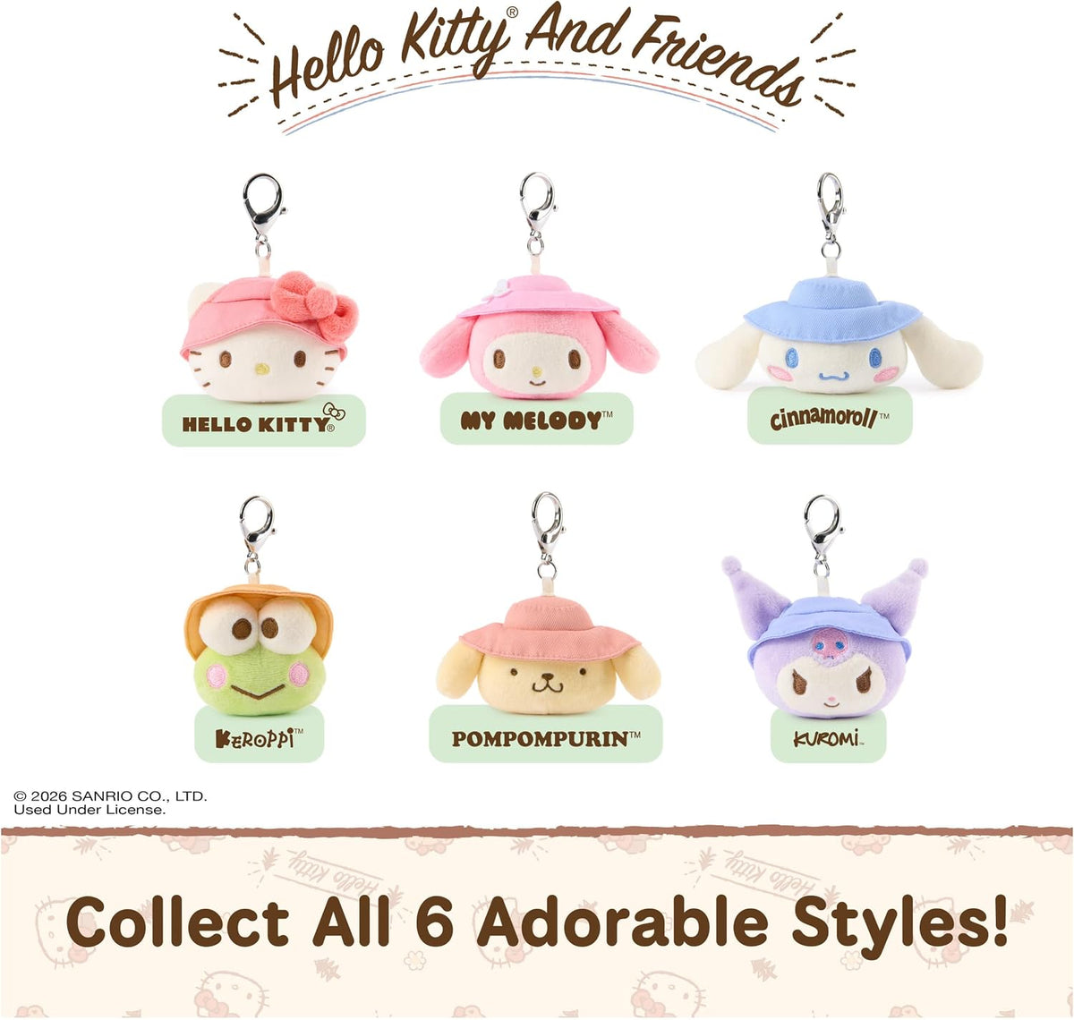 GUND Hello Kitty & Friends 3-Inch Surprise Camping Plush (1 of 6 Styles) | Blind Bag Mystery Unboxing Inspires Outdoor Roleplay Adventures; Includes One Random 3.5-Inch Sanrio Stuffed Clip Toy Ages 1+