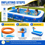Inflatable Swimming Pool for Kids and Family Backyard Water Fun
