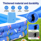Inflatable Swimming Pool for Kids and Family Backyard Water Fun