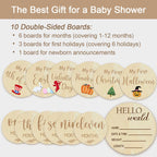 Baby Monthly Milestone Cards - My First Holiday Milestone | Baby Announcement Sign & Celebration Board | Hello World Sign | Milestone Photo Cards | Perfect Newborn Gift & Keepsake