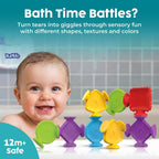 BUNMO Bath Toys for Toddlers - Connect, Build, Create - Suction Bathtub Toys - Hours of Fun & Creativity - Fine Motor Skills - Stimulating Sensory Toys - Babies Ages 1+ 2, 3 - Extra Large 10 Pack