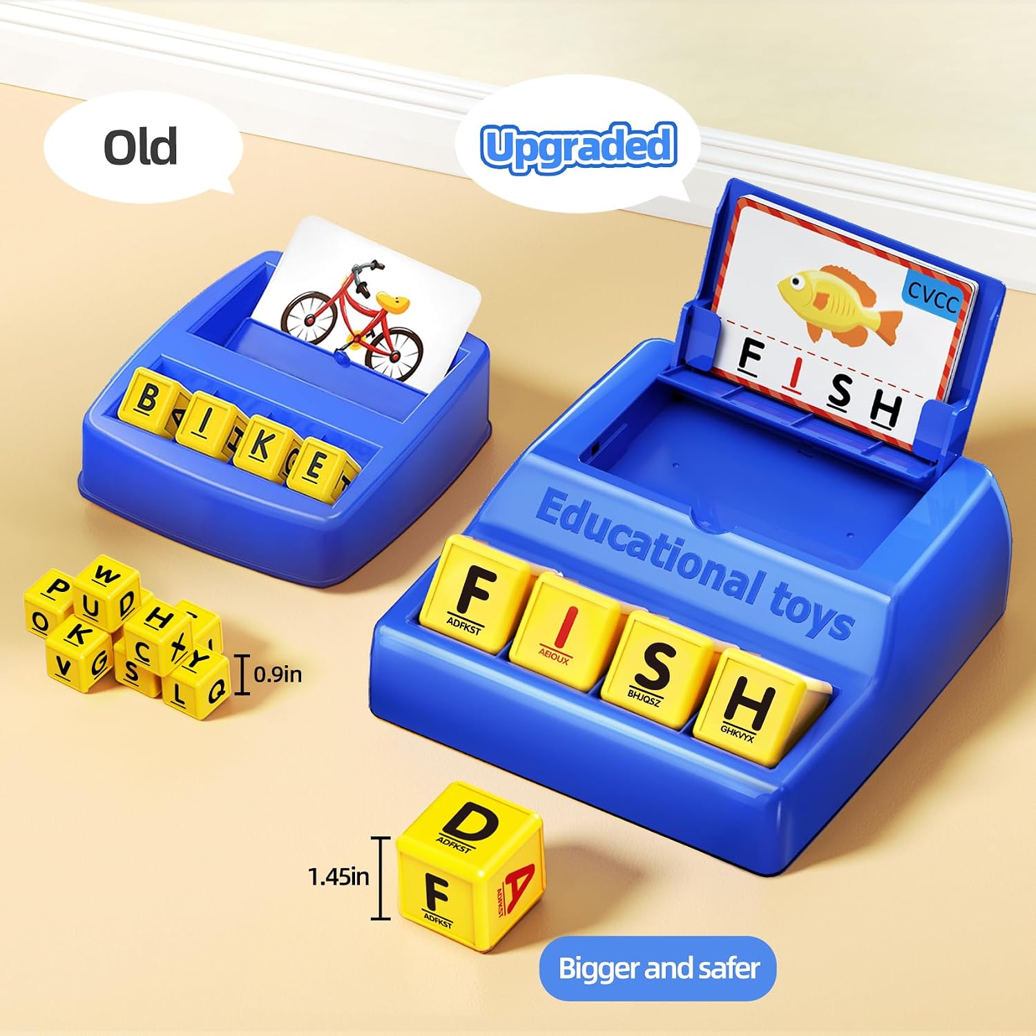 Montessori Matching Letter Game Toys for 3 4 5 Year Old Boy Girl Gifts Kids | Early Educational Learning Spelling Toys for Toddler, Preschool, Bigger Size, Storage Function, Christmas Birthday Gifts