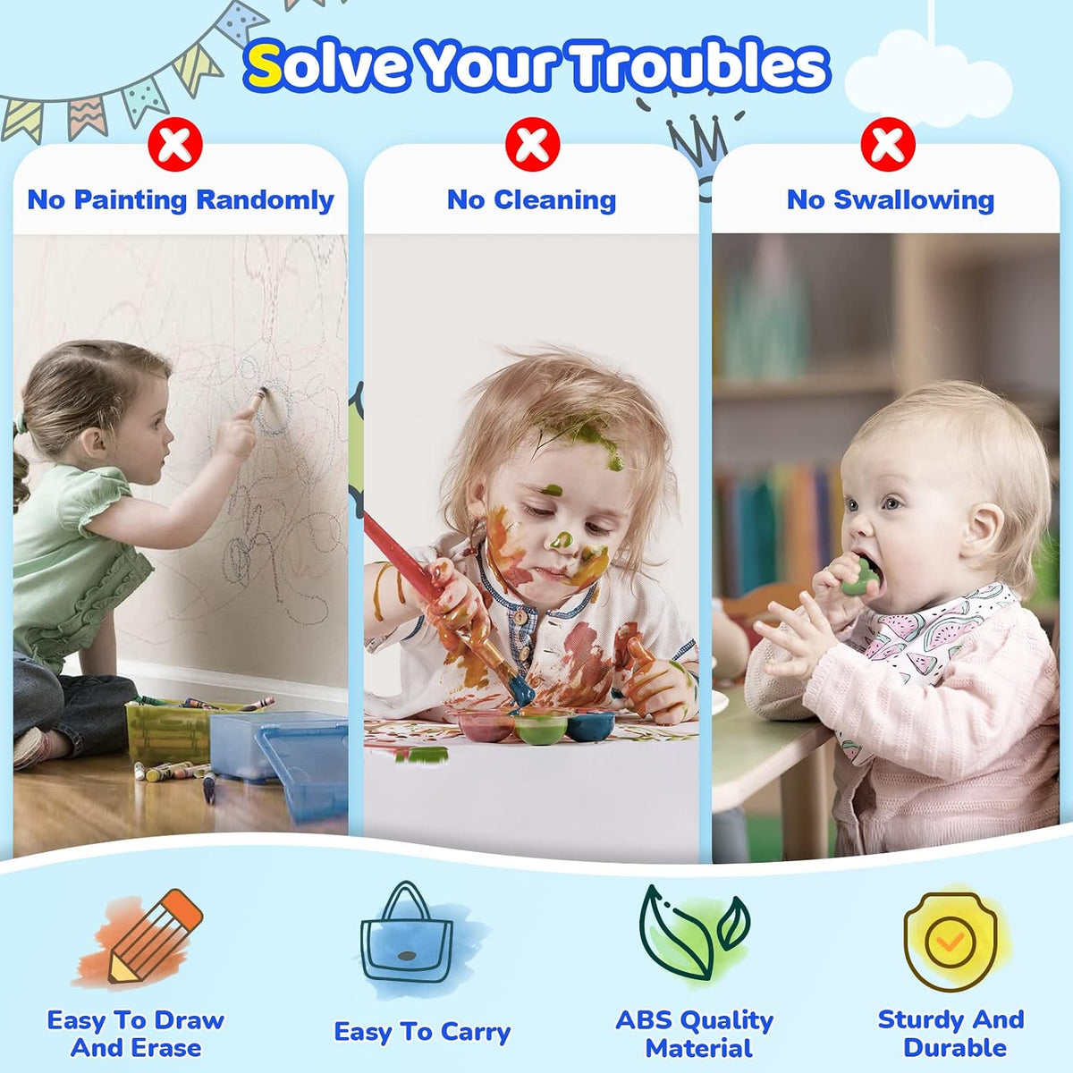 Kikidex Magnetic Drawing Board, Toddler Girl Toys for 1-3 Year Old, Doodle Board Pad Learning and Educational Toys for 1 2 3 Year Old Baby Kids Birthday Gift