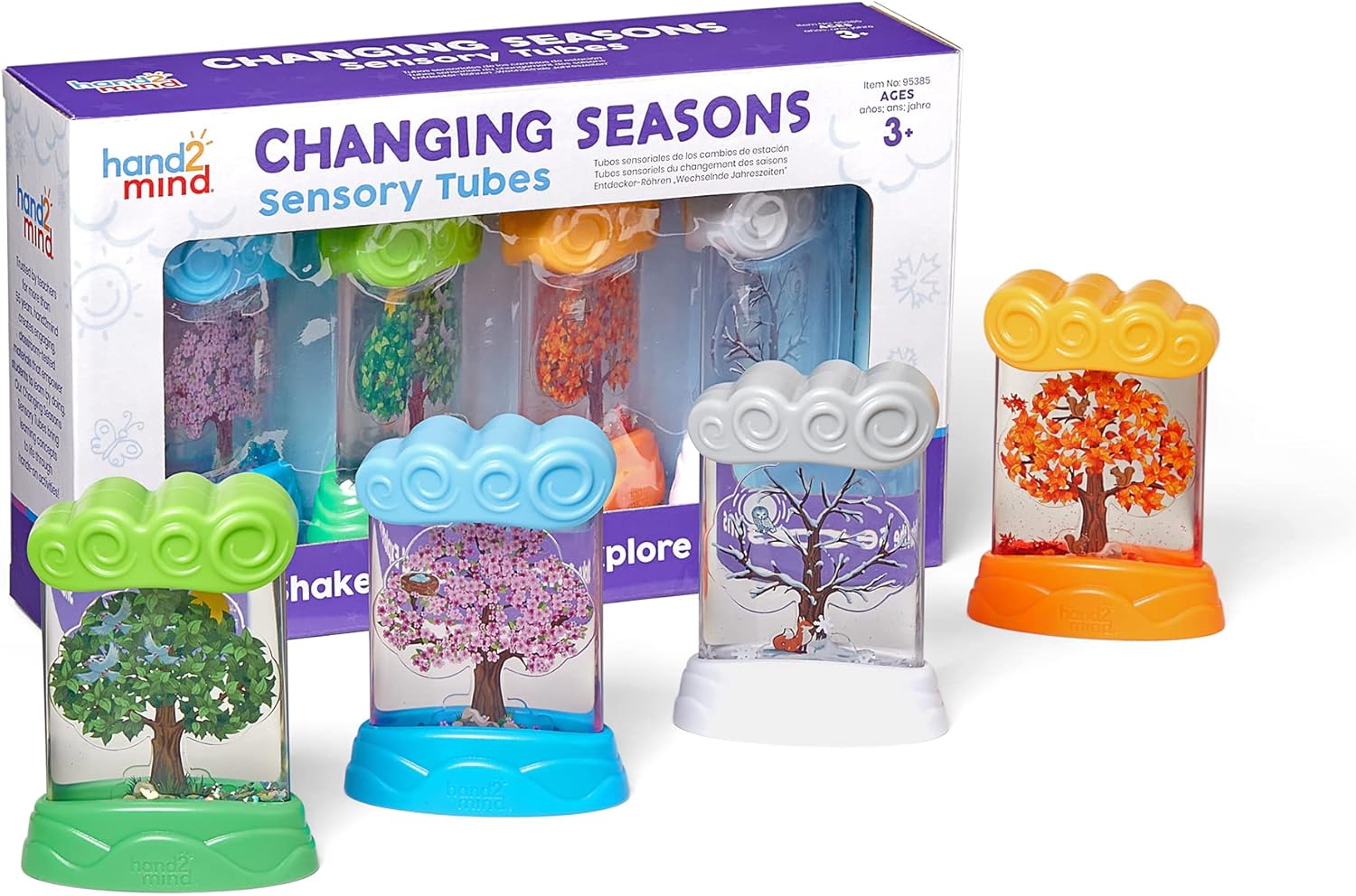 hand2mind Changing Seasons Sensory Tubes, Science Toys, Ages 3+ | Sensory Tubes, Calm Down Corner Supplies, Quiet Fidgets, Travel Toddler Toys, Preschool Classroom Must Haves