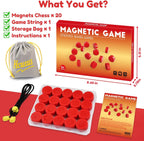 Magnet Game, Magnetic Game with String, Board Games for Adults and Kids 8-12, Portable Strategy Family Game for All Ages, Christmas Birthday Gifts for Kids, Fidget Toys for Family Travel & Game Night