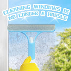 3 in 1 Window Cleaning Scraper,All-Purpose Spray Window Squeegee Cleaner Tool,for Glass Doors for Windows Glass, Mirrors Scraper, Brush