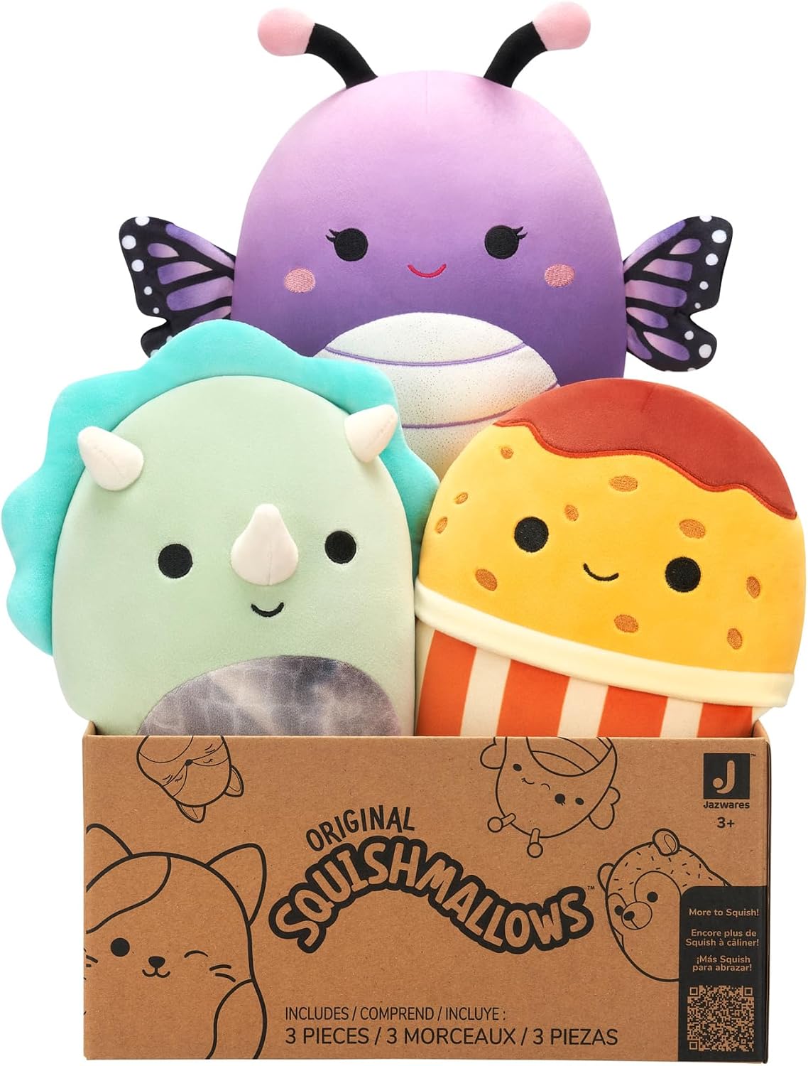 Squishmallows Original Mystery 3-Pack (8-Inch) – Official Jazwares Plush (Medium-Sized)