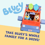 Bluey Heeler 4WD Family Toddler Toy Car, Pretend Play Toys, 4 Figures | Surfboards and sticker sheet, Bluey toy playset for kids ages 3+, Bluey and Bingo toys