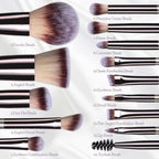 Travel Makeup Brush Set with Case & Sponge for Foundation Powder Blush 14 | Soft Synthetic Brush Kit for Women Beginners & Travelers & Eyeshadow