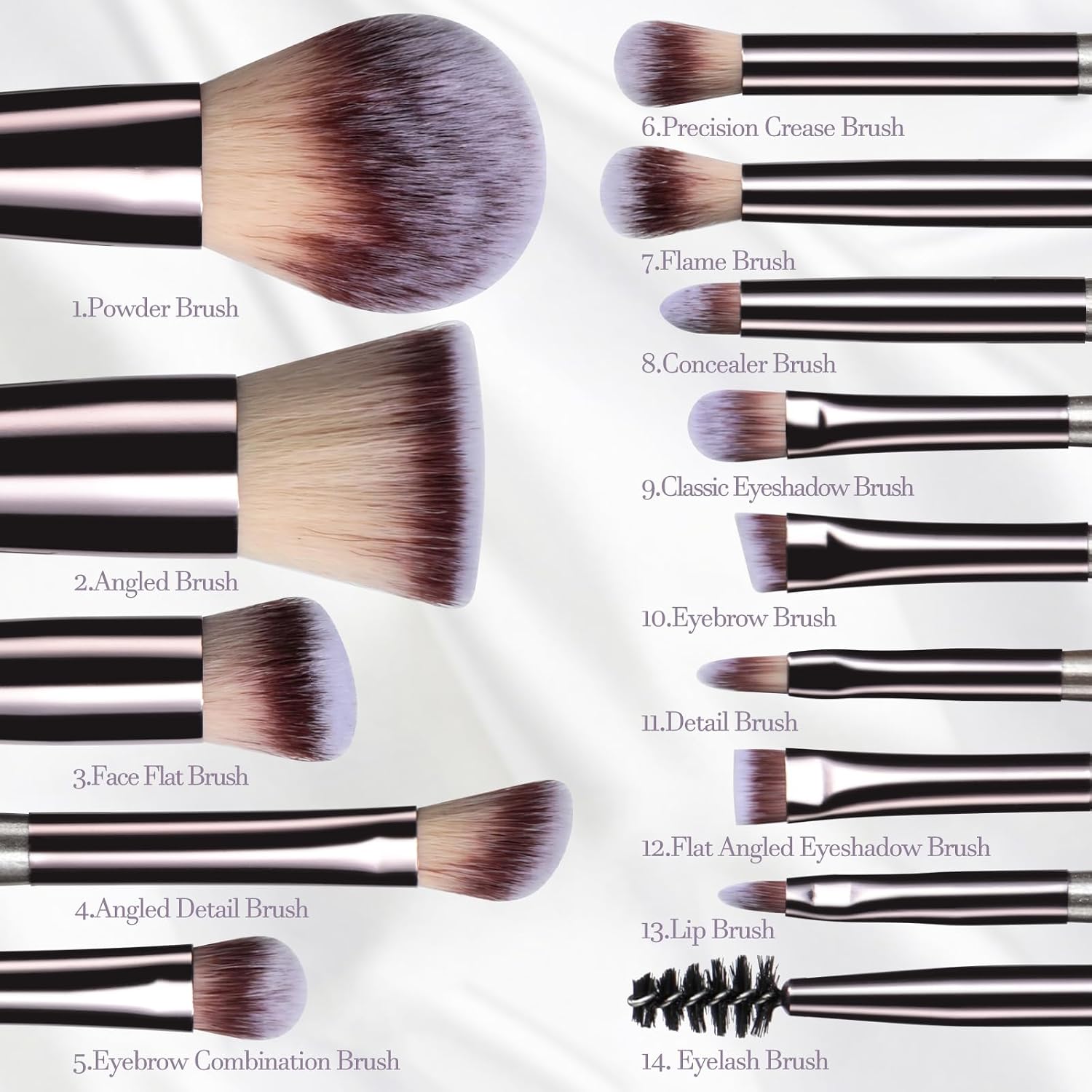 Travel Makeup Brush Set with Case & Sponge for Foundation Powder Blush 14 | Soft Synthetic Brush Kit for Women Beginners & Travelers & Eyeshadow