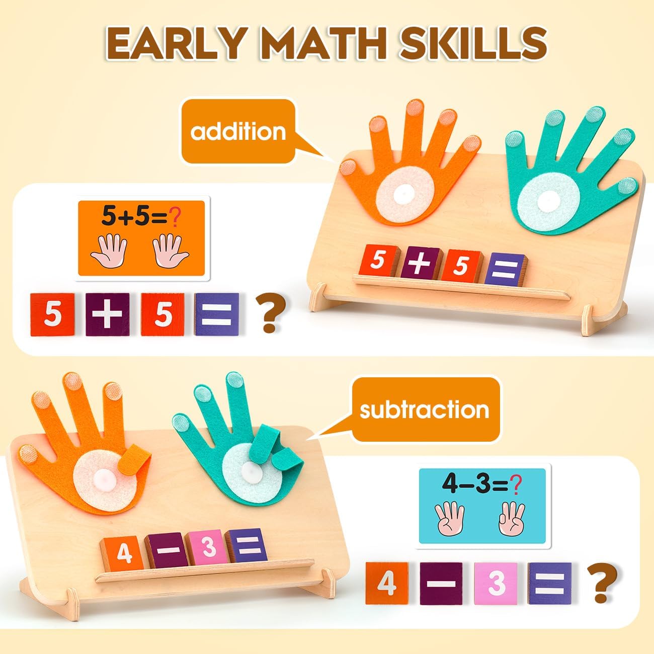 MOTREE Preschool Math Manipulatives Learning Toys for Toddlers 2-4 | Montessori Number Counting Block Toys for Kids, Educational Toys for 3-5 Year Old Boys Girls Christmas Birthday Gifts