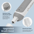 LifeBasis Cordless Rechargeable Power Scrubber Brush, White | Water-resistant Compact Scrubber with 5 Replaceable Brush Heads for Grout, Tile, Shower, Tub, Kitchen and Bathroom Cleaning