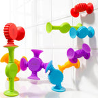 BUNMO Bath Toys for Toddlers - Connect, Build, Create - Suction Bathtub Toys - Hours of Fun & Creativity - Fine Motor Skills - Stimulating Sensory Toys - Babies Ages 1+ 2, 3 - Extra Large 10 Pack