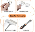 Razor Blade Scraper Tool Set, 4 Pack Paint Scrapers with 30 Plastic & 30 Metal Blades, Safe Non-Scratch Glass Scraper for Stickers & Paint