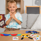 LiKee Wooden Shape Puzzle, 36 Blocks & 60 Cards, Montessori Toy for Kids 3+ | open-end