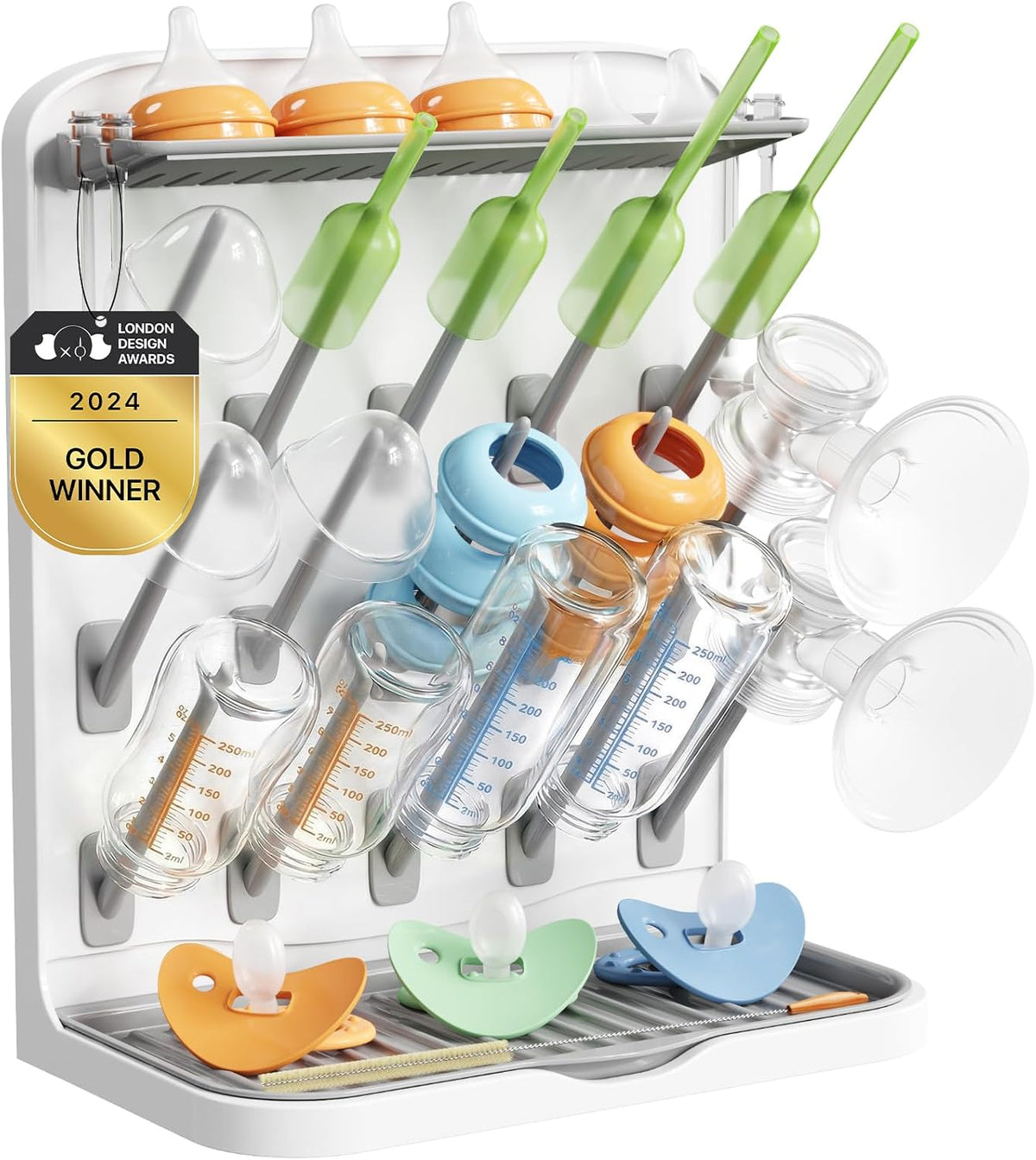Lifewit 15-Hooks Baby Bottle Drying Rack for Countertop