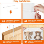 SpaceHacks Stuffed Animal Storage, Large Over the Door Organizer, White | 6 Expandable Mesh Pockets & 2 Metal Hooks, Non-Woven Fabric Hanging Plush Items Holder for Nursery, Bedroom, Playroom