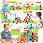 COUOMOXA Magnetic Building Blocks for Toddlers: STEM Educational Toys for 3 4 5+ Years Old Kids - Magnetic Stick Montessori Game for Family for Boys Girls