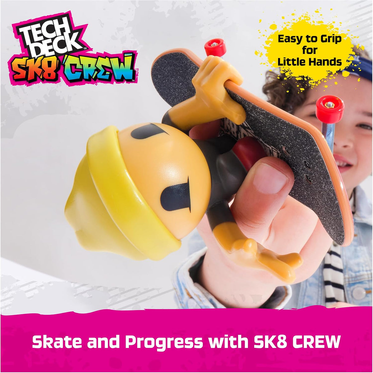TECH DECK SK8 Crew Fun Box Transforming Skate Park Playset | Portable Box with Ramps & Rails, Includes 4 Fingerboards & 5 SK8 Crew Figures, Toy Skateboard Playset Gifts for Kids Ages 5+