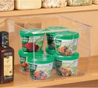 iDesign Storage Bin with Handles, 12" x 10" x 8", Clear | For Kitchen, Pantry, Cabinet, Nursery, Crafts