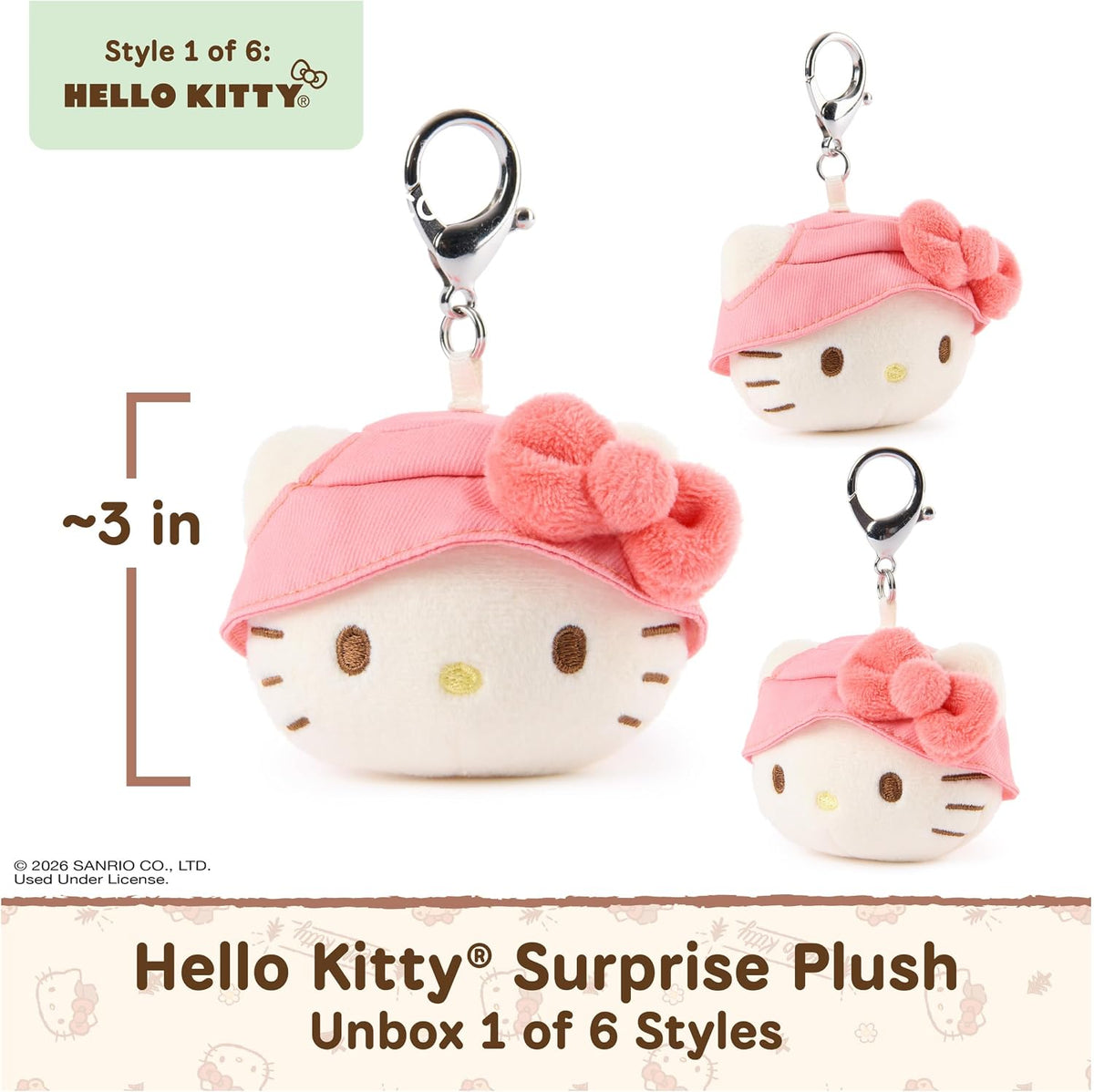 GUND Hello Kitty & Friends 3-Inch Surprise Camping Plush (1 of 6 Styles) | Blind Bag Mystery Unboxing Inspires Outdoor Roleplay Adventures; Includes One Random 3.5-Inch Sanrio Stuffed Clip Toy Ages 1+