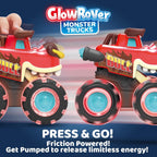 JOYIN 3 Pack Monster Truck Toy - Motion Activated Light Up Cars for Kids - Monster Glow Rover LED Wheels - Kids Boy Toys - Press and Go Dinosaur Trucks for Kids Boy Birthday Gifts