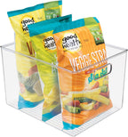 iDesign Storage Bin with Handles, 12" x 10" x 8", Clear | For Kitchen, Pantry, Cabinet, Nursery, Crafts