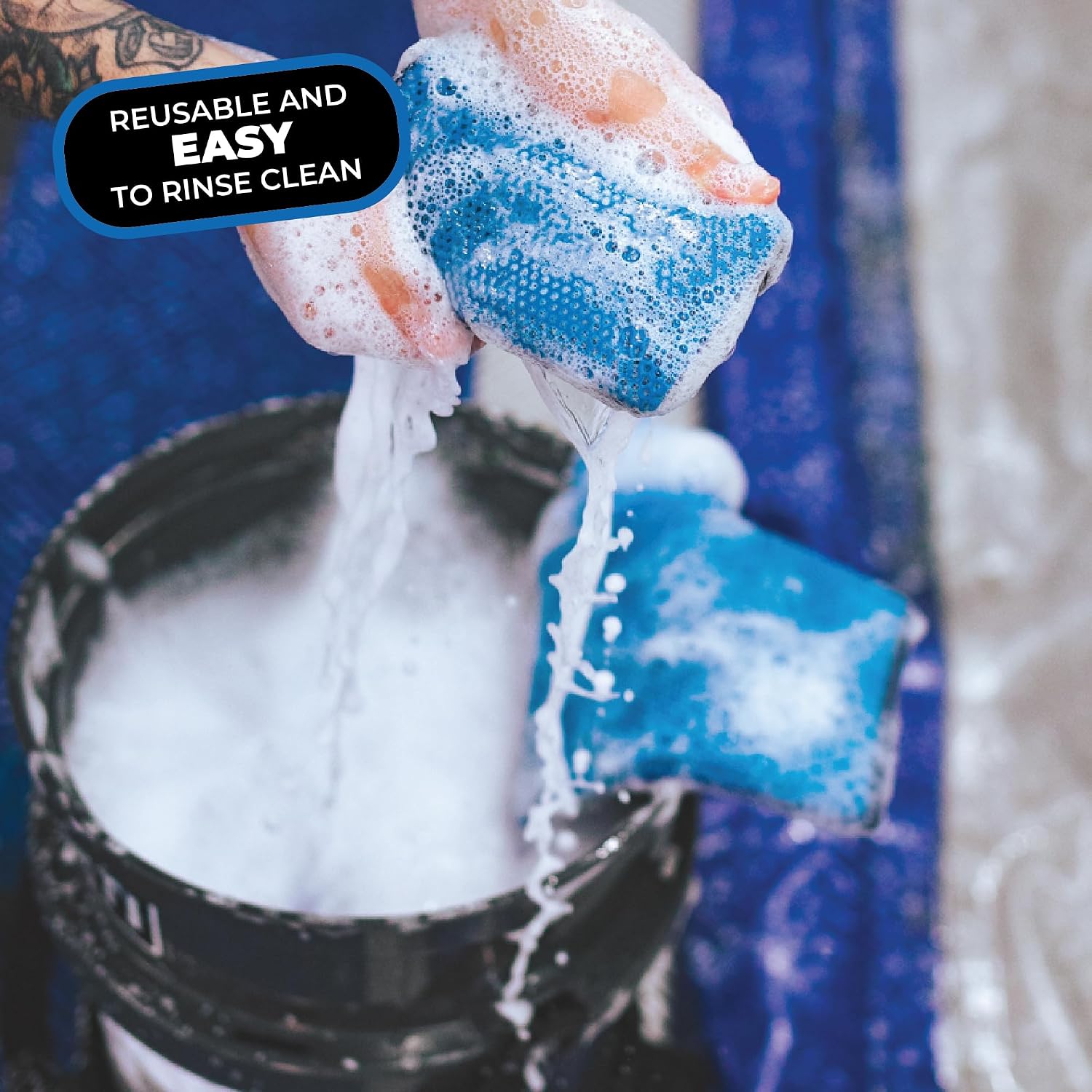 The Rag Company - Ultra Clay Scrubber - Fast and Effective Removal of Paint Contaminants, Light Overspray, and More; Dual Sided Design for Scrubbing and Clay Work; Deep Clean Glass