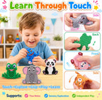 12 Pack Animal Sensory Toys for Kids Toddlers, Textured Silicone Fidget Toys, Quiet Travel Toys for Airplane, Car Rides, Preschool & Home Sensory Play, Classroom Calm Corner Toys