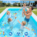 Extra Large Inflatable Swimming Pool – 165" x 76" x 22" Oversized Blow Up Pool for Adults, Big Family Backyard Pool with Pump, Thickened Kiddie Pool for Summer Water Party, Easy Set Up