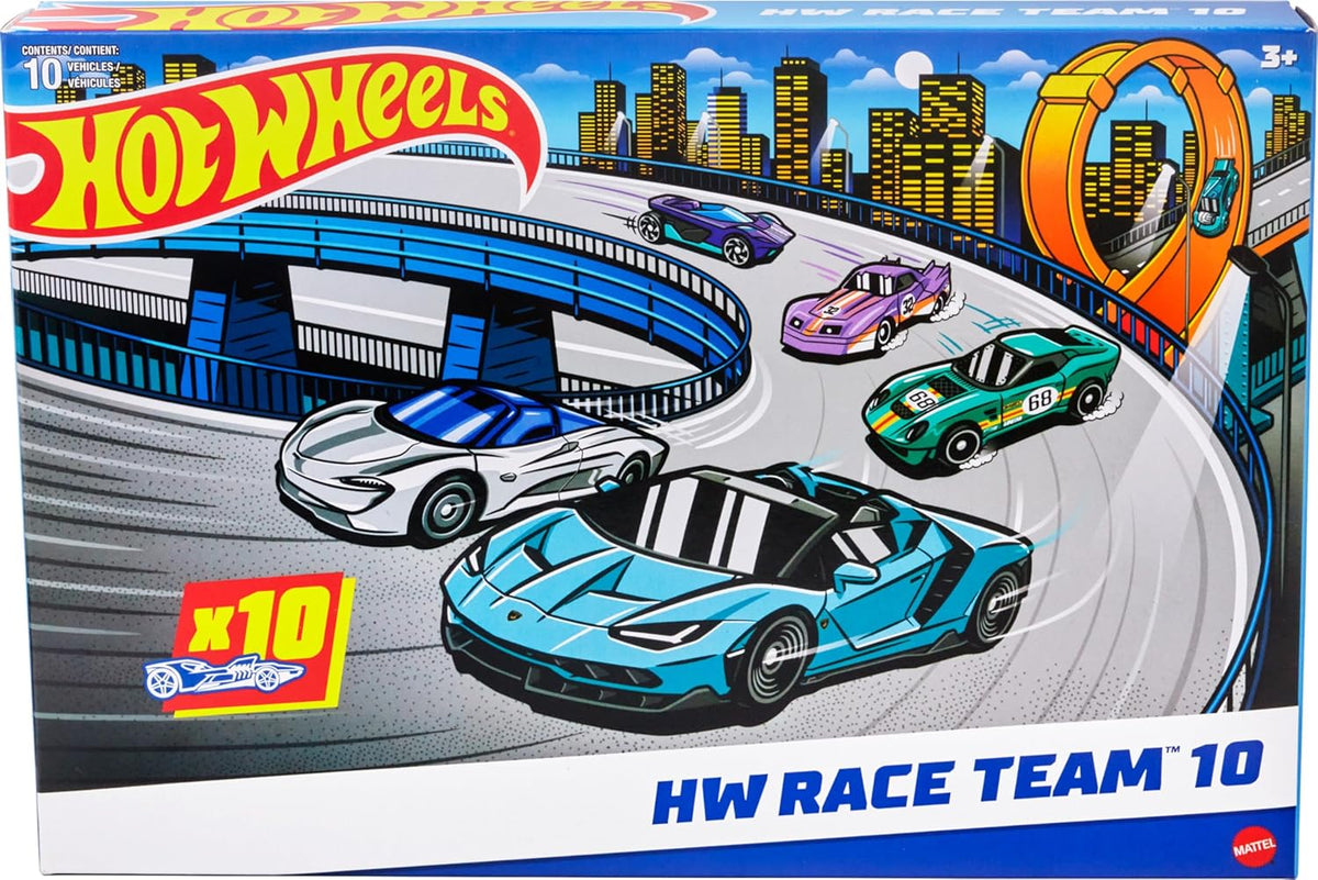 Hot Wheels 10-Pack of Toy Race Cars (Styles May Vary) | Set of 10 1:64 Scale Vehicles,Includes Hot Wheels Originals & Officially Licensed Cars