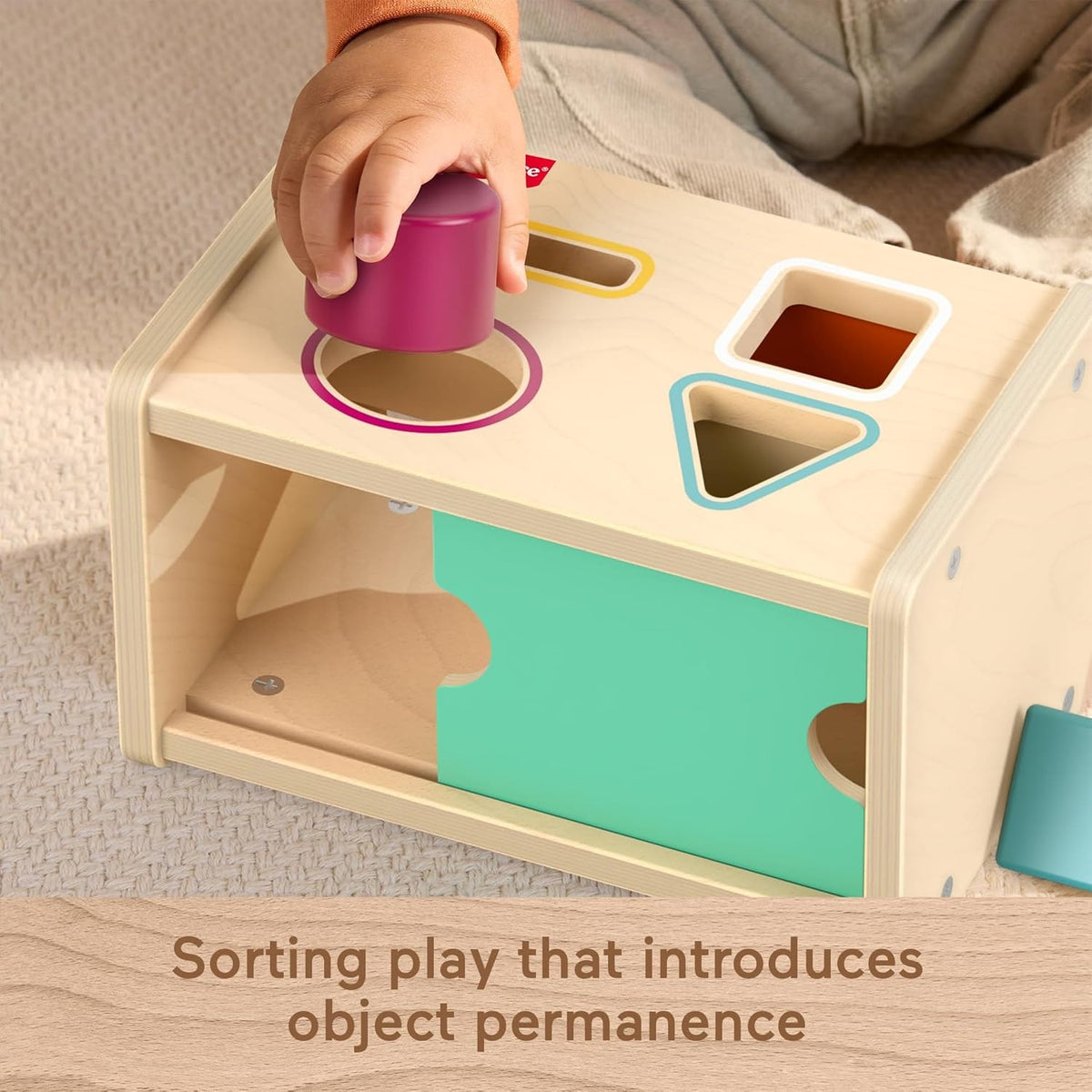 Fisher-Price Wood Montessori Object Permanence Box Learning Activity