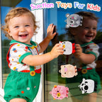 12 PCS Animal Pop Suction Fidgets Toys, Travel Toys for Airplane Car Activities Essential, Party Favors for Kids, Goodie Bags Stuffers for Kids, Bath Toys, Birthday Gifts for Boy Girls