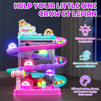 2-in-1 Ball Drop & Car Ramp Race Track Montessori Toy for Toddlers Ages 1-5 | Hammer Rolling Ball, Launch and Race Car-Cause and Effect Sensory STEM Learning Toys for 1-5 Year Old Boys & Girls