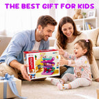 2-in-1 Ball Drop & Car Ramp Race Track Montessori Toy for Toddlers Ages 1-5 | Hammer Rolling Ball, Launch and Race Car-Cause and Effect Sensory STEM Learning Toys for 1-5 Year Old Boys & Girls