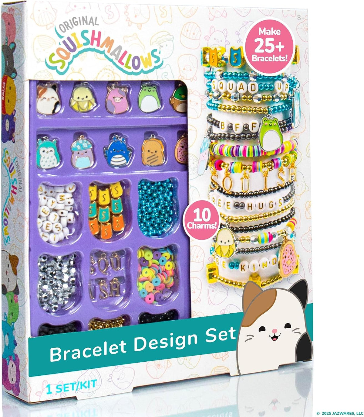 Horizon Group USA Jewelry Making Kit, Squishmallows Bracelets | Bracelet and Accessories Design Set, Cute DIY Beading and Jewelry, Includes String, Beads, and Charms,