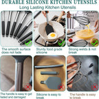 Stainless Steel Kitchen Cooking Utensil Set, Umite Chef 15 pcs Cooking Utensils - Nonstick Kitchen Utensils Cookware Set Spatula Set -Kitchen Gadgets Utensils Set, Kitchen Tools Gift