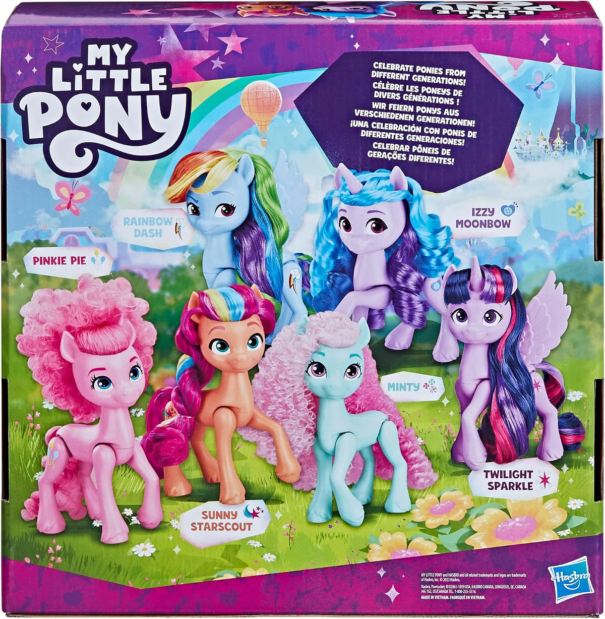 My Little Pony Dolls Rainbow Celebration, 6 Pony Figure Set, 5.5-Inch Dolls, Toys for 3 Year Old Girls and Boys, Unicorn Toys (Amazon Exclusive)