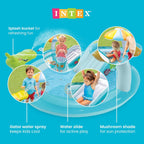 INTEX Dinoland Inflatable Swim Center & Kiddie Pool for Outdoor Play | 57135EP - Blow Up Water Park with Slide, Sprinkler, and Fun Games for Kids Ages 2 and Up
