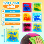 Sensory Floor Tiles for Kids Toddlers: 6 Pack Liquid Play Mats, 12"x12" Squares Autism Sensory Puzzle Pad, Lava Tiles Games Dance Step Pads, Preschool Classroom Montessori Gross Motor Daycare Toys