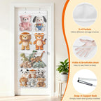SpaceHacks Stuffed Animal Storage, Large Over the Door Organizer, White | 6 Expandable Mesh Pockets & 2 Metal Hooks, Non-Woven Fabric Hanging Plush Items Holder for Nursery, Bedroom, Playroom
