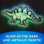 National Geographic Dinosaur Stained Glass Suncatcher Craft Kit for Kids | Glow-in-the-Dark Dinosaur Toy, Window Art, Paint Supplies, Kid Crafts Ages 4-8, Creative Activity, Birthday Gift