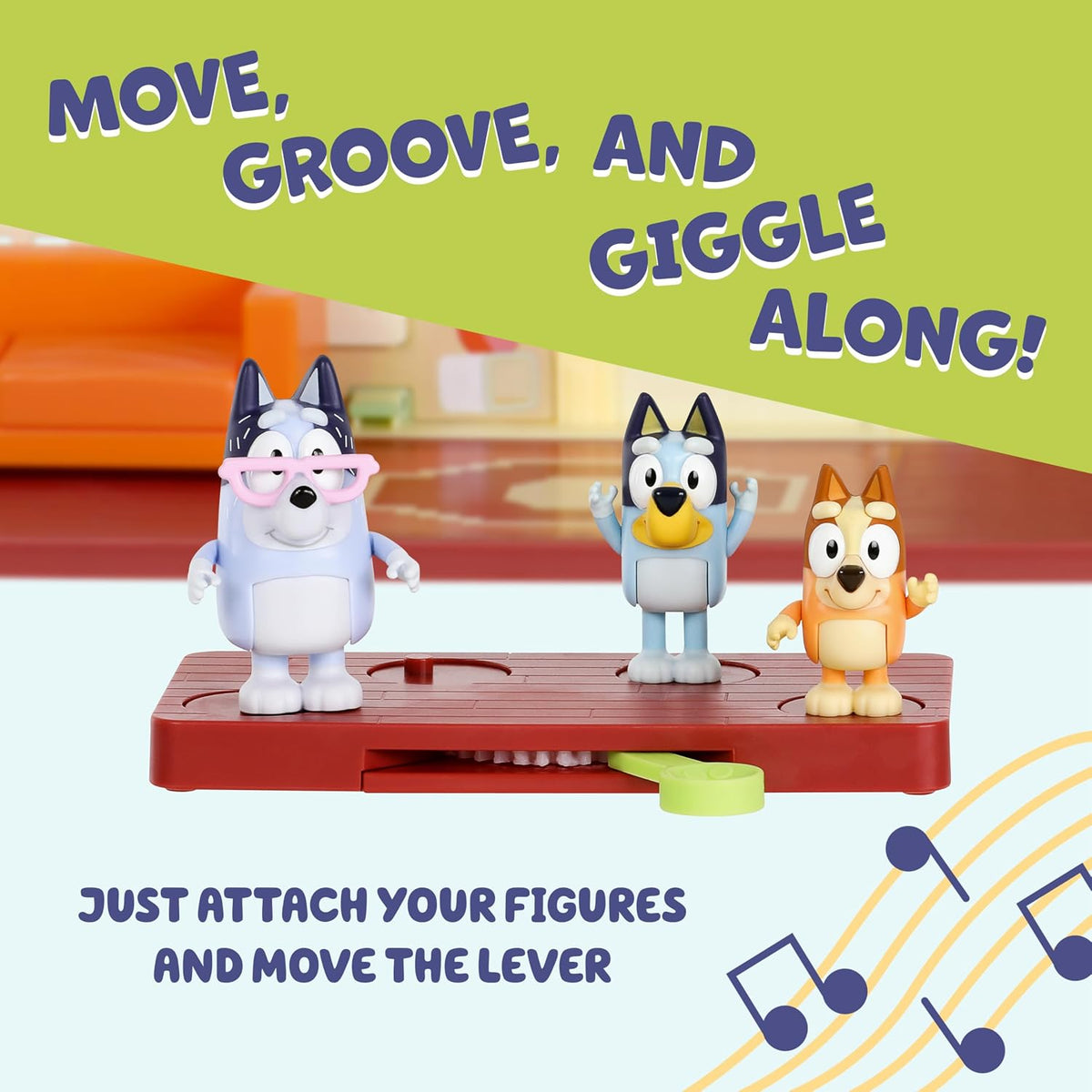 Bluey XL House Playset, Interactive Lights, Sounds & Dance Floor | 17in tall, 3 levels, 50+ phrases, spinning dance floor, 4 figures incl. Bluey & Bingo