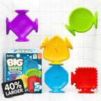 BUNMO Bath Toys for Toddlers - Connect, Build, Create - Suction Bathtub Toys - Hours of Fun & Creativity - Fine Motor Skills - Stimulating Sensory Toys - Babies Ages 1+ 2, 3 - Extra Large 10 Pack
