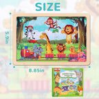 Wooden Educational Jigsaw Puzzles for Preschool Kids Ages 3-5, 4-Pack with 20 Pieces Dinosaur, Space, Transportation Wood Puzzles Set, Kids Brain Teaser Toys, Gifts for Boys Girls Ages 3 4 5 6