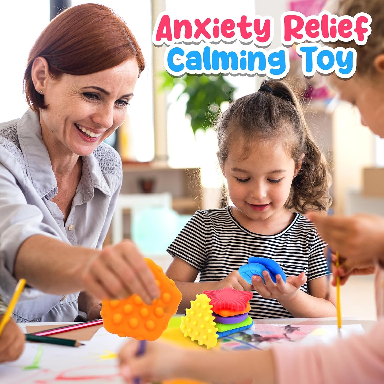 Squishy Sensory Toys for Kids Toddlers: Soft Textured Fidget Toy for Autism | Sensory Fidget Toys for ADHD Children Special Needs, Stress Calming Toy Desk, Baby Stocking Stuffer Squeeze Toy for Autism