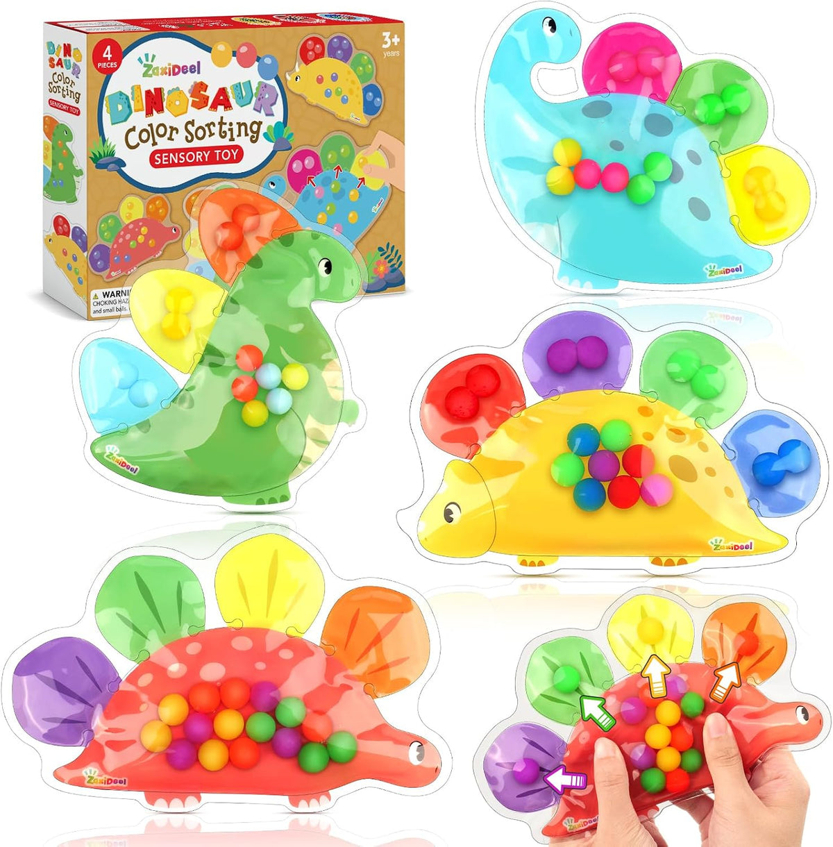 Color Sorting Sensory Toy for Kids, Toddler Travel Toys Roadtrip Essenstial | Squeeze Toy Quiet Fidget For Classroom, Preschool Learning Activities, Calm Down Corner Supply Autism Toys for Kid Ages 1 2 3
